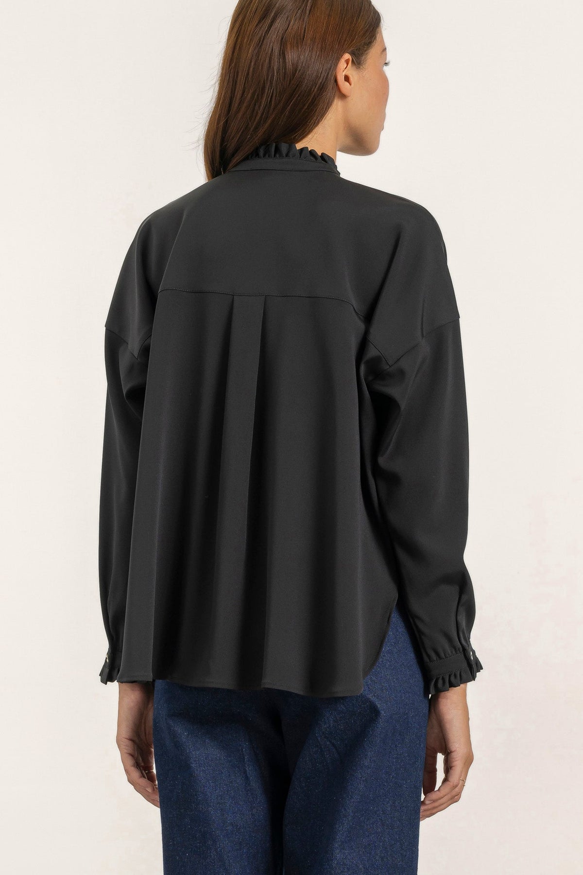Blouse Alizee en soie noire | Mardi Editions