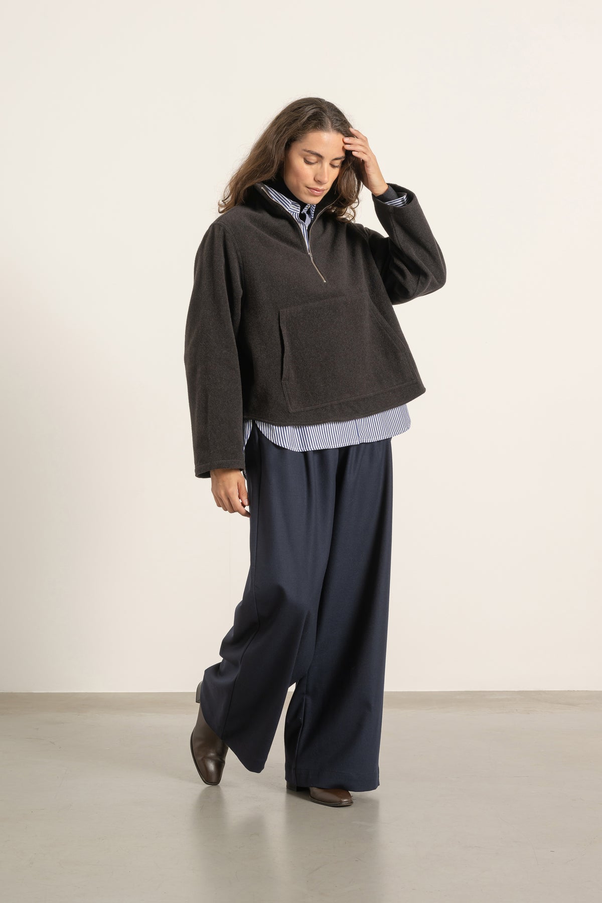Sweat Simone en laine marron | Mardi Editions