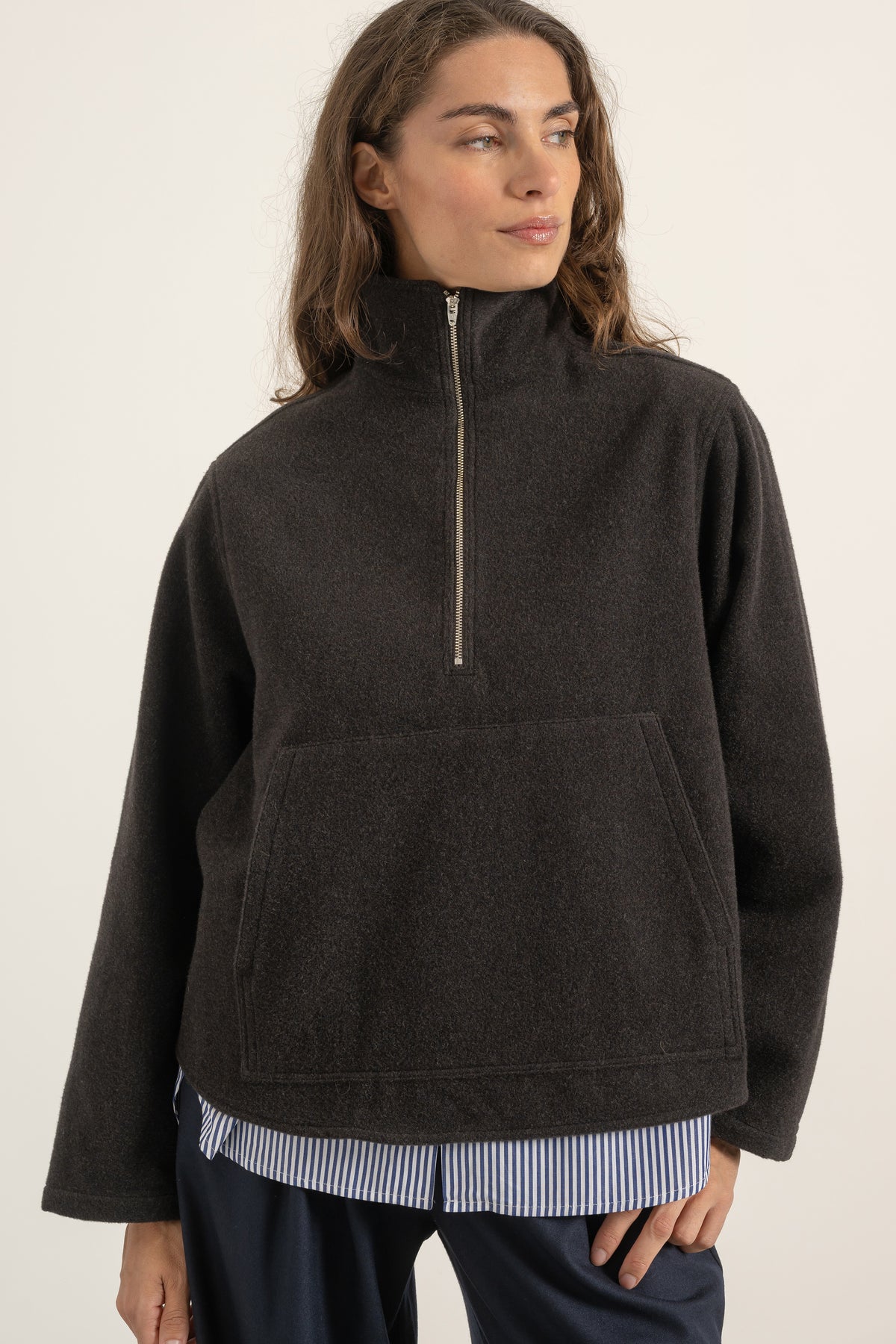 Sweat Simone en laine marron | Mardi Editions