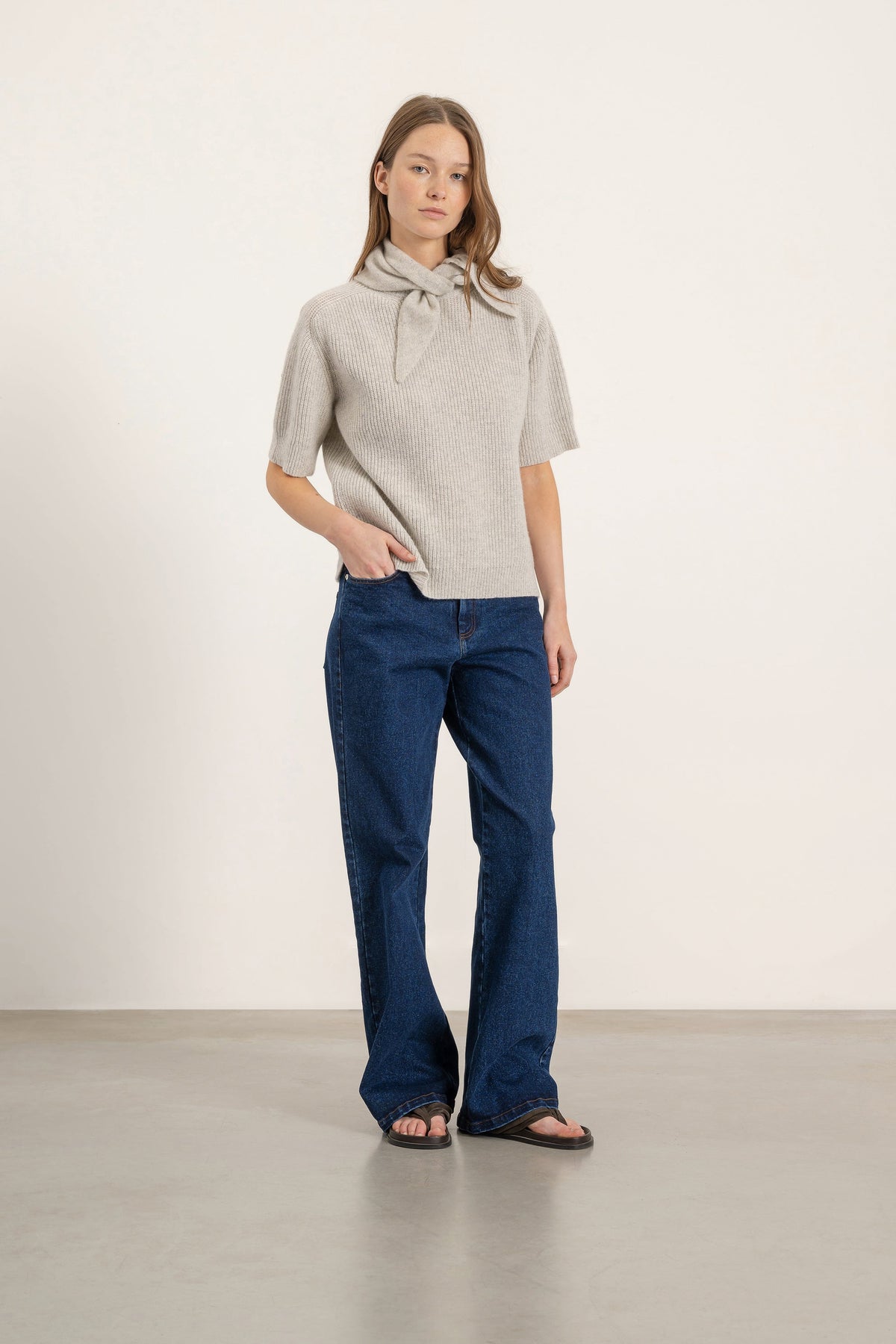 Pull Gaspard en laine et cachemire gris clair | Mardi Editions