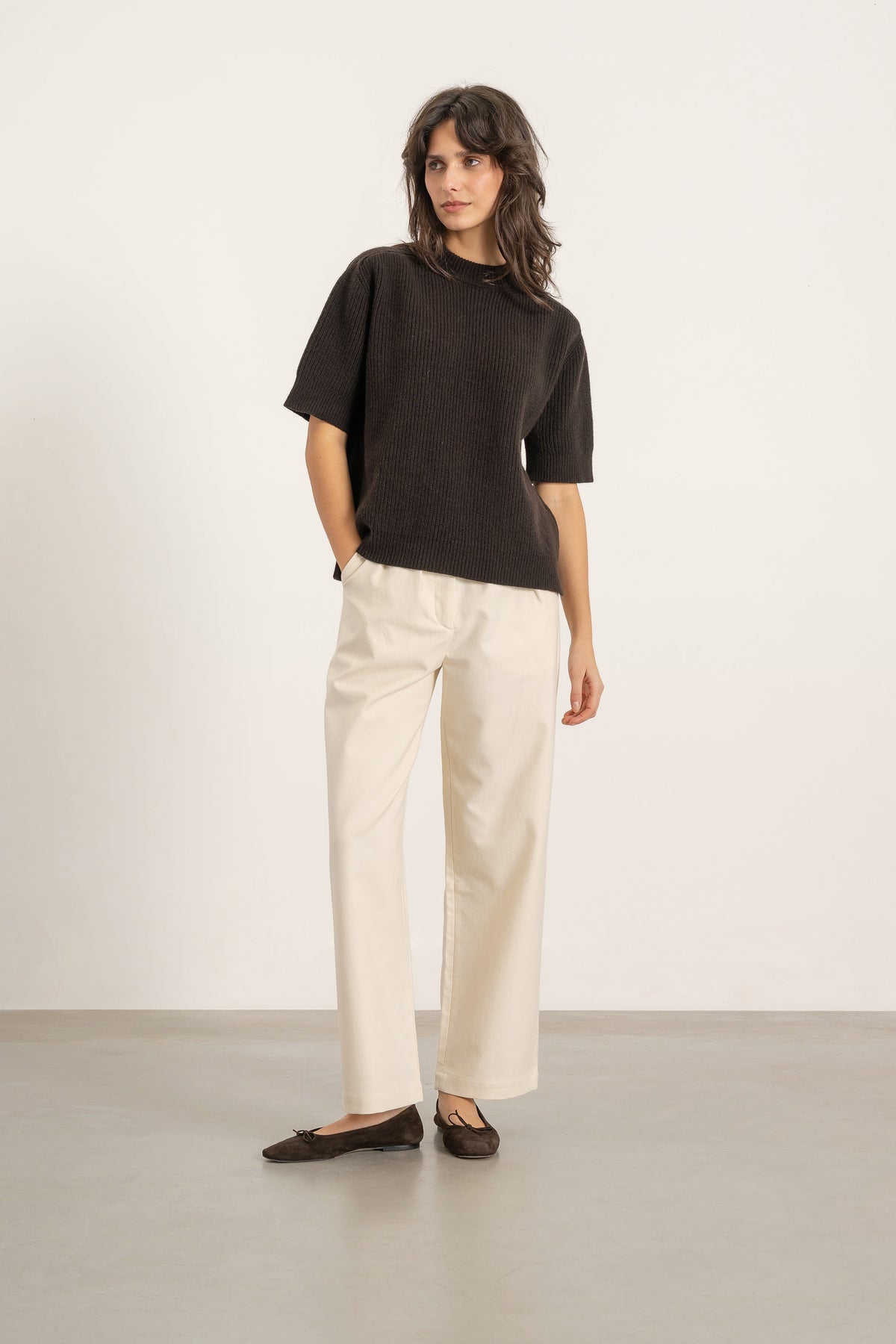 Pull Gaspard en laine et cachemire marron | Mardi Editions