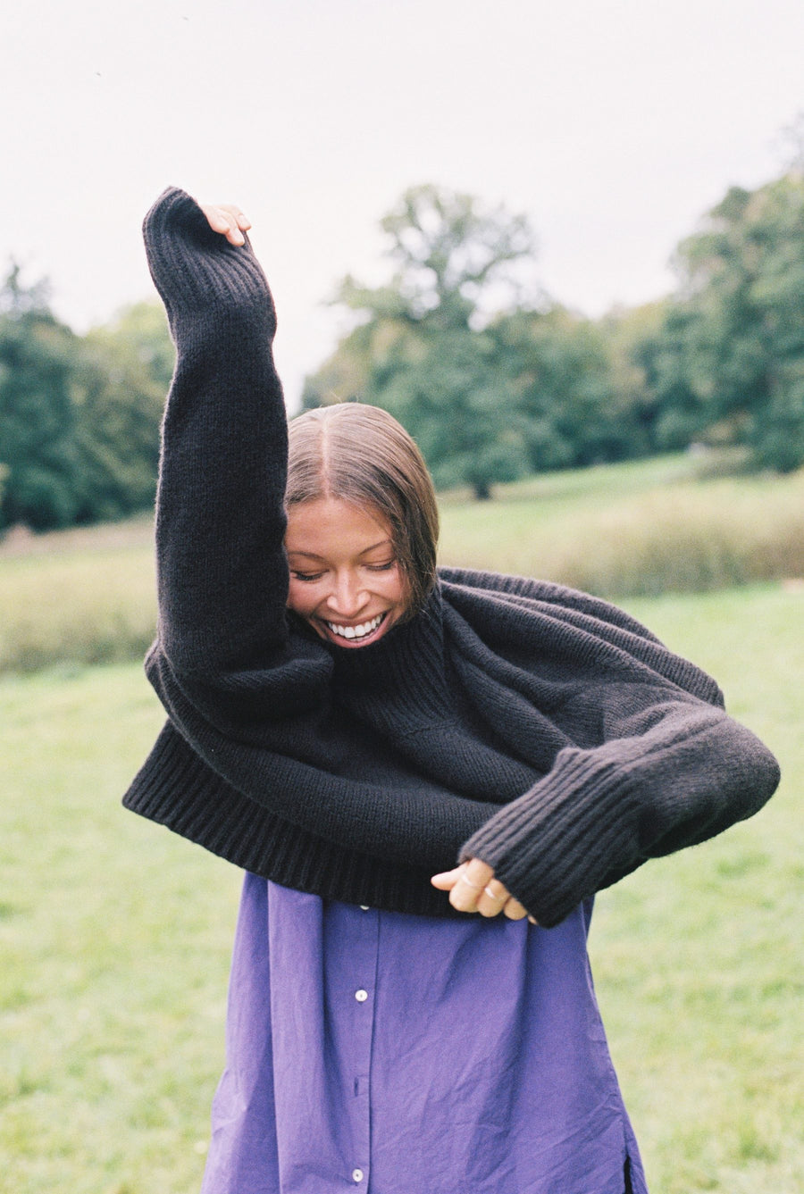 Knit, pulled over