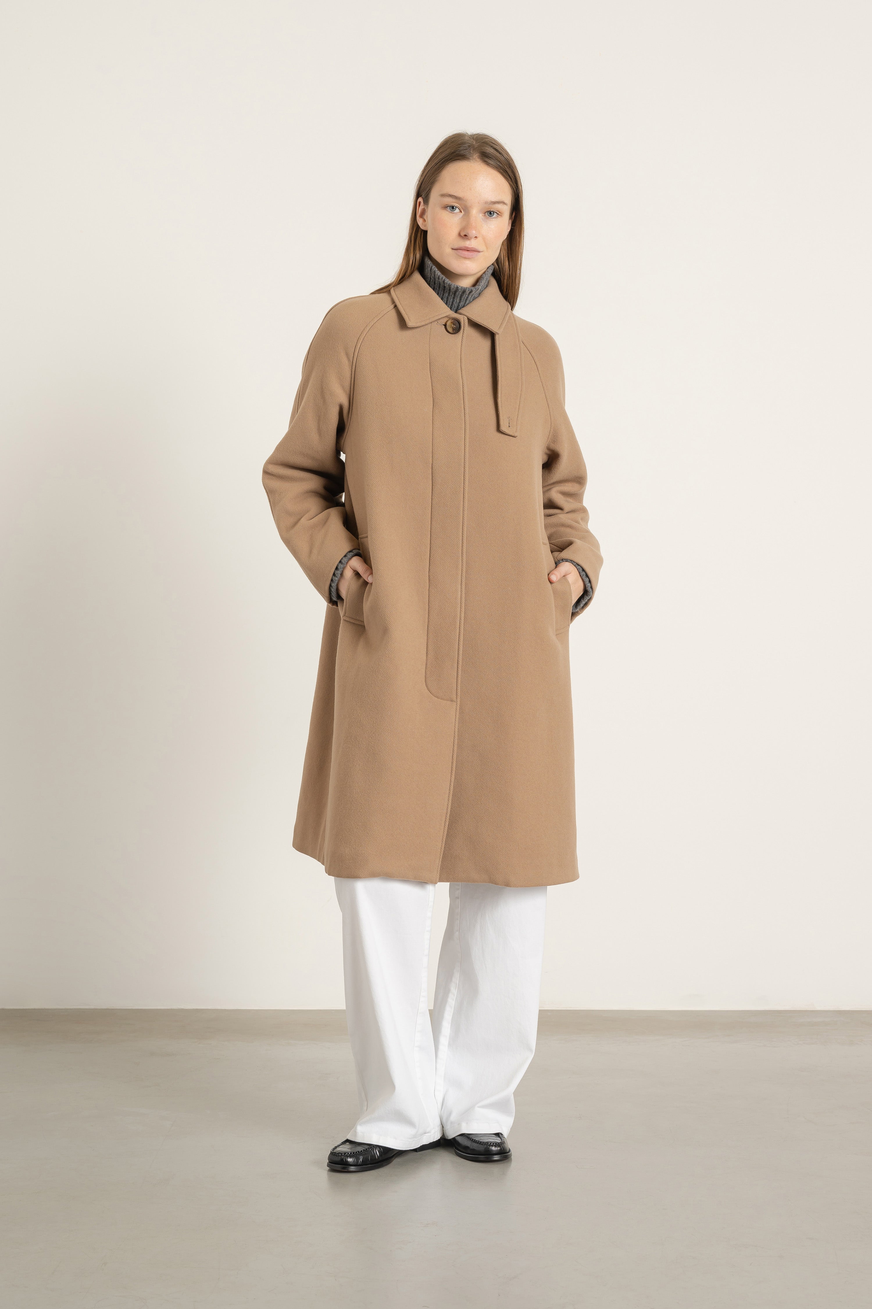 Manteau Paula en laine et cachemire camel | Mardi Editions