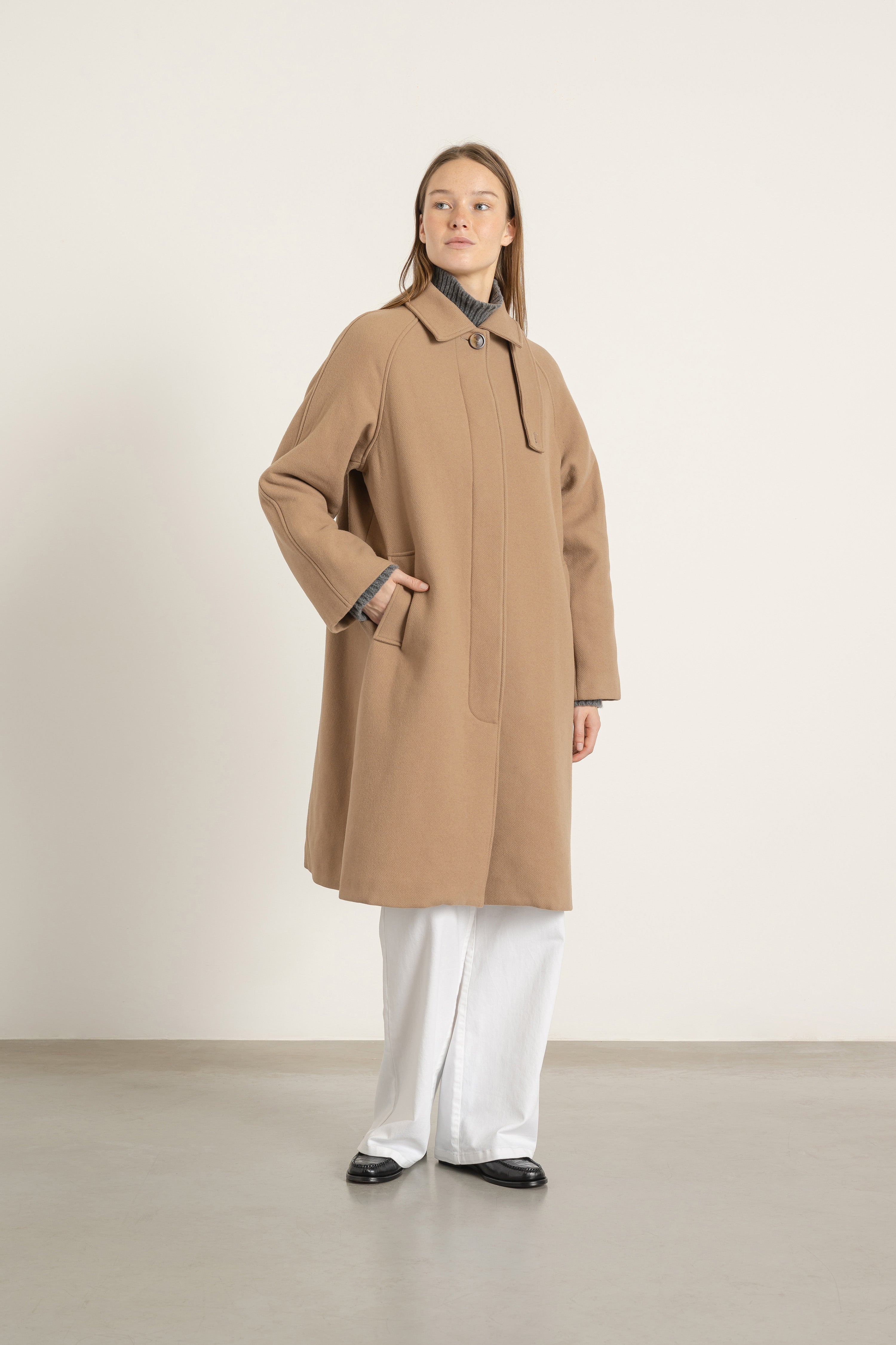 Manteau Paula en laine et cachemire camel | Mardi Editions