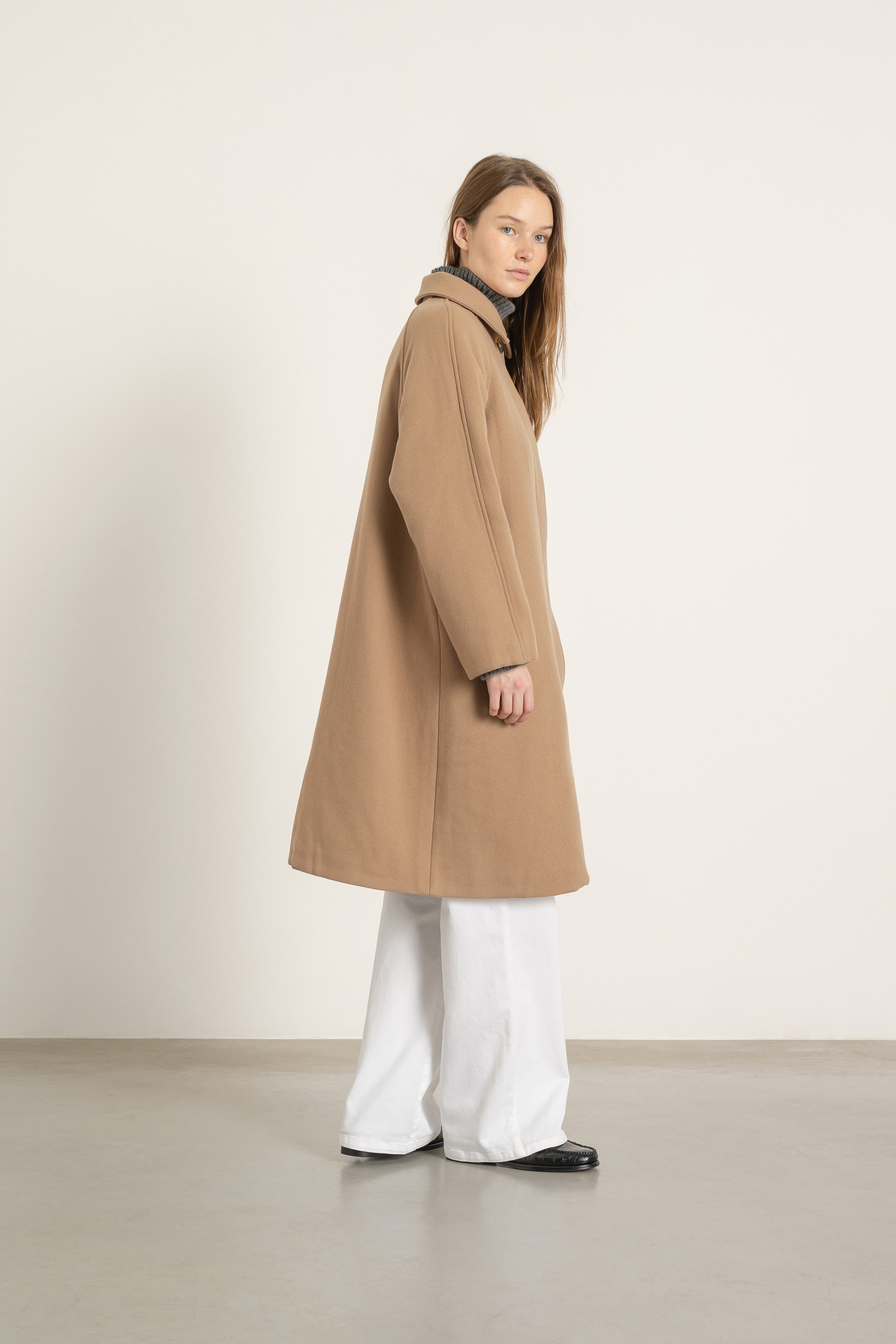 Manteau Paula en laine et cachemire camel | Mardi Editions