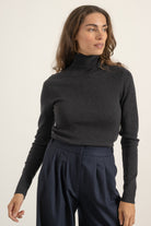 Pull Raoul en laine gris anthracite | Mardi Editions