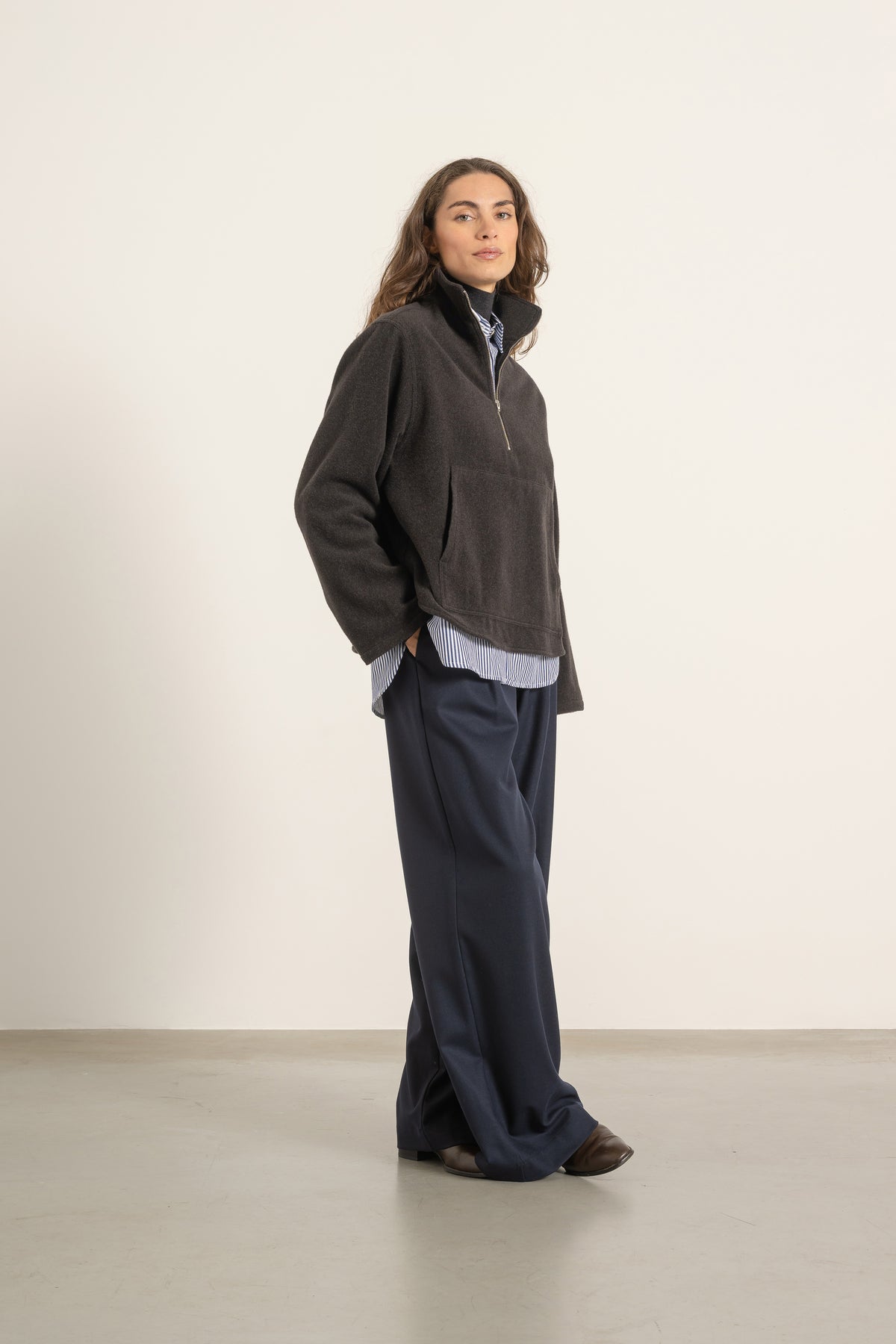 Sweat Simone en laine marron | Mardi Editions