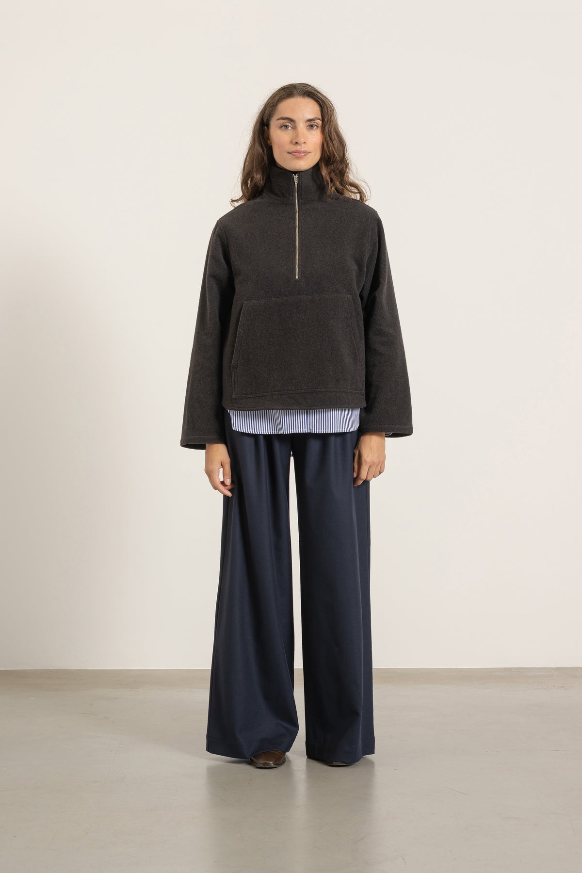 Sweat Simone en laine marron | Mardi Editions