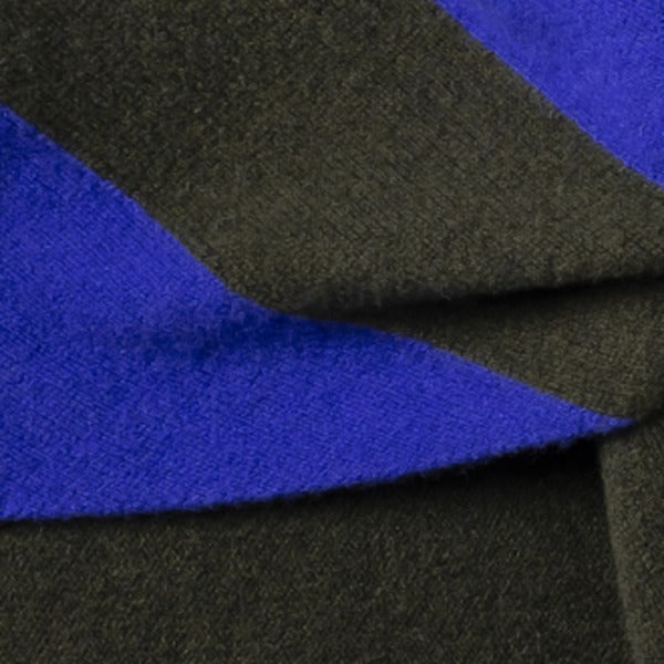 Détail maille rayée bleu roi et kaki, Bandana Mardi