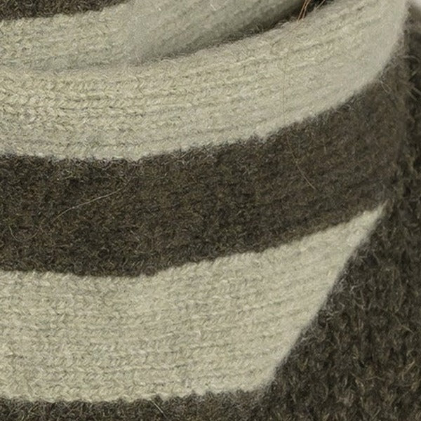 Détail maille rayée kaki et kaki clair, Mini bandana Mardi