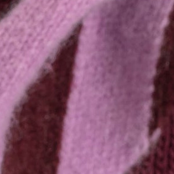 Détail maille rayée lila et bordeaux, Mini bandana Mardi