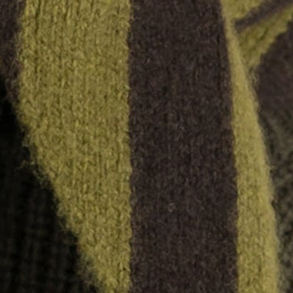 Détail maille rayée moss et marron, Mini bandana Mardi
